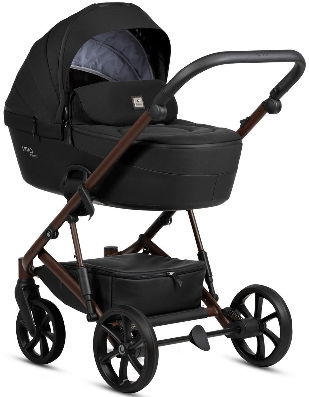 Детская коляска Tutis Viva 6 Plus Essential 3 в 1 с автокреслом Beno Black 1612070 Caviar