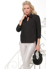 Блузка черная с декоративными пуговицами DStrend (Акция)