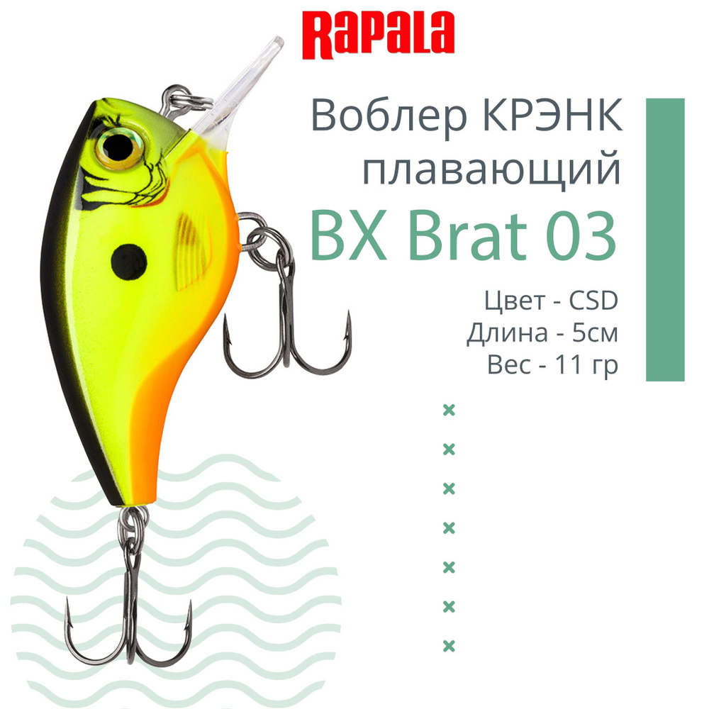 Воблер BX Brat 06, 5см, 11г, цвет CSD, плавающий