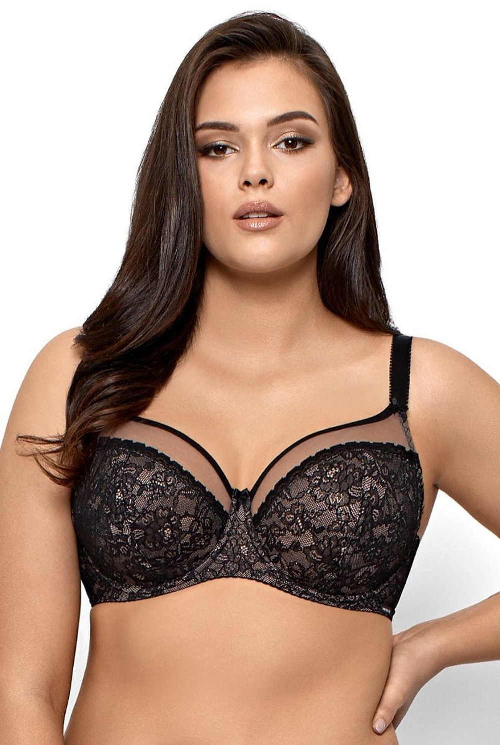 Бюстгальтер Rafaela с мягкими чашками из гипюра (Размер: 70G) (Цвет: кофейный)