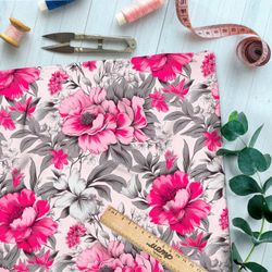 Ткань премиум Оксфорд 600D яркие цветочные эффекты