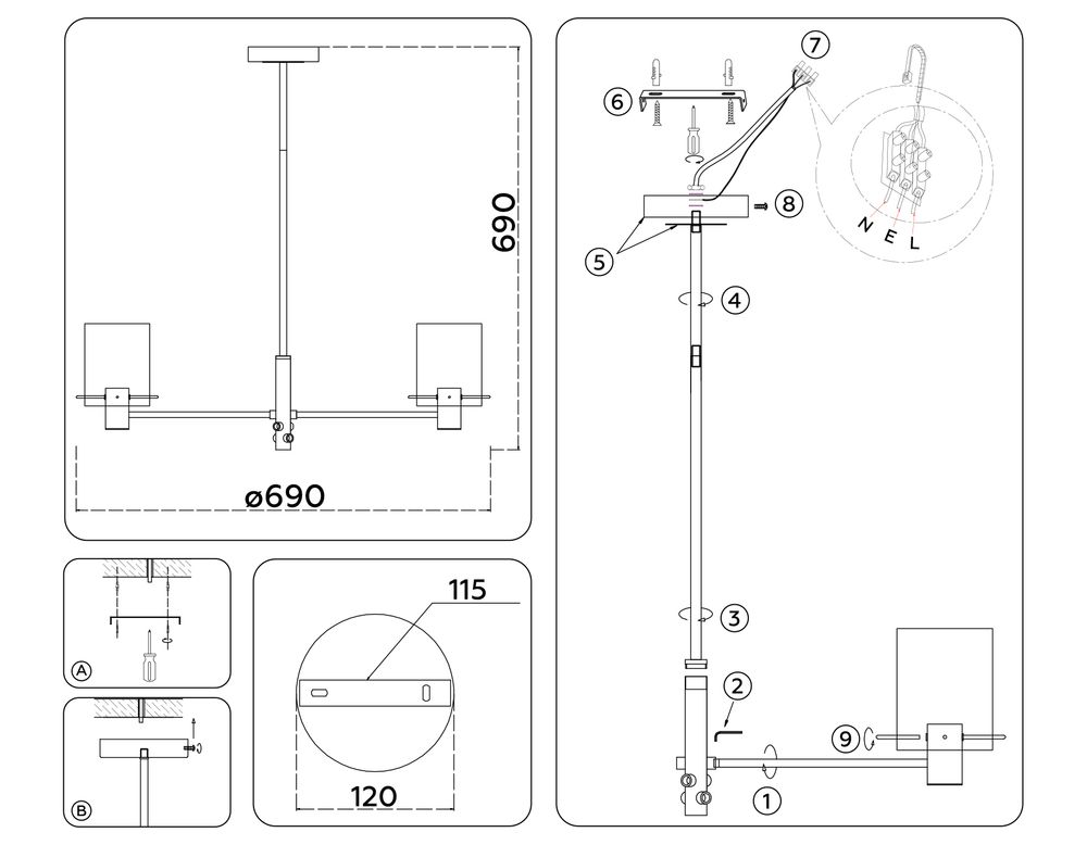 Ambrella Подвесная люстра Modern LH57041