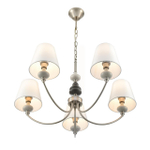 8283/5 CLASSI LN26 051 никель/белый, металл/керамика/текстиль Люстра Е14 5*40W 220V KENTUKI