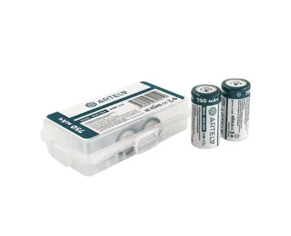 Аккумуляторные батареи RCR123 ARTELV 3.7V Li-Ion 750 mAh