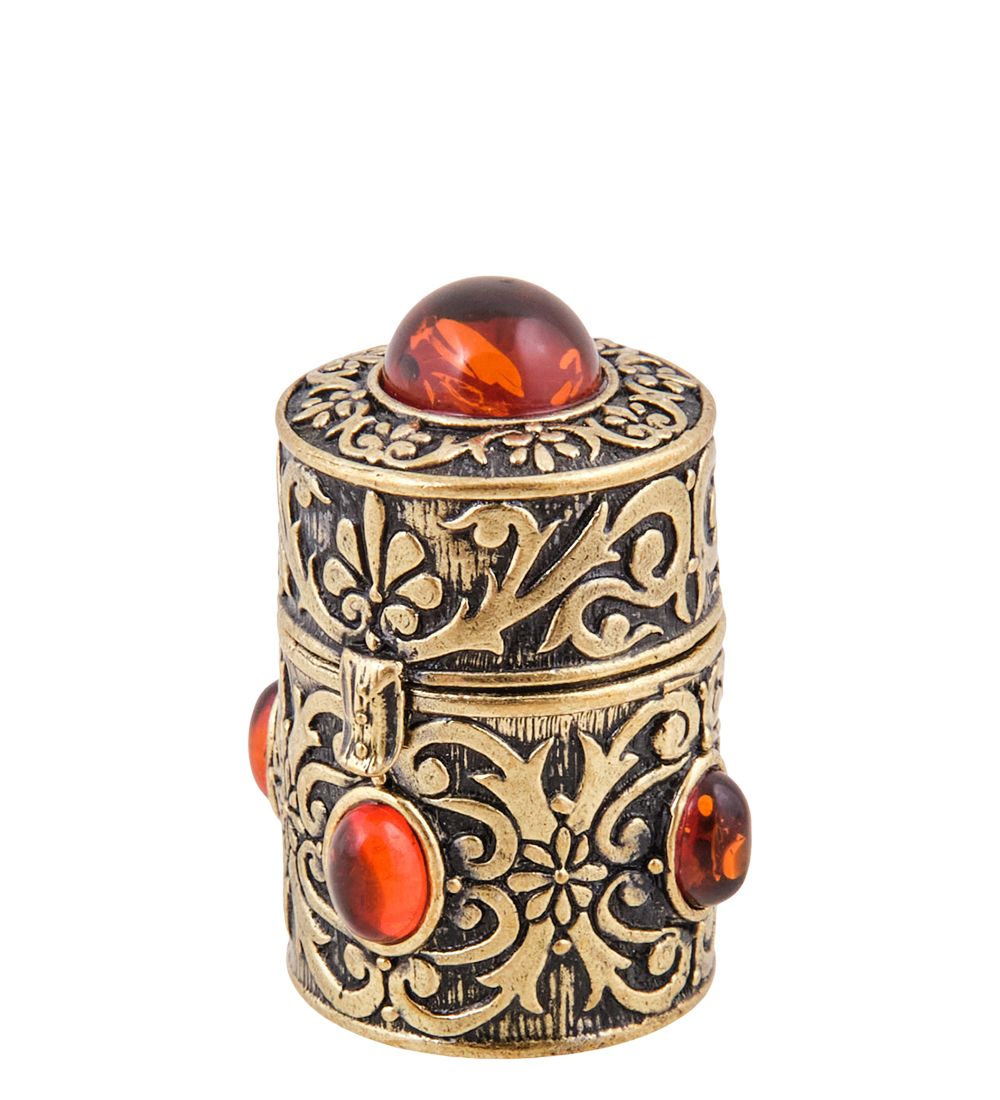 AM-3786 Шкатулка для наперстков (латунь, янтарь)