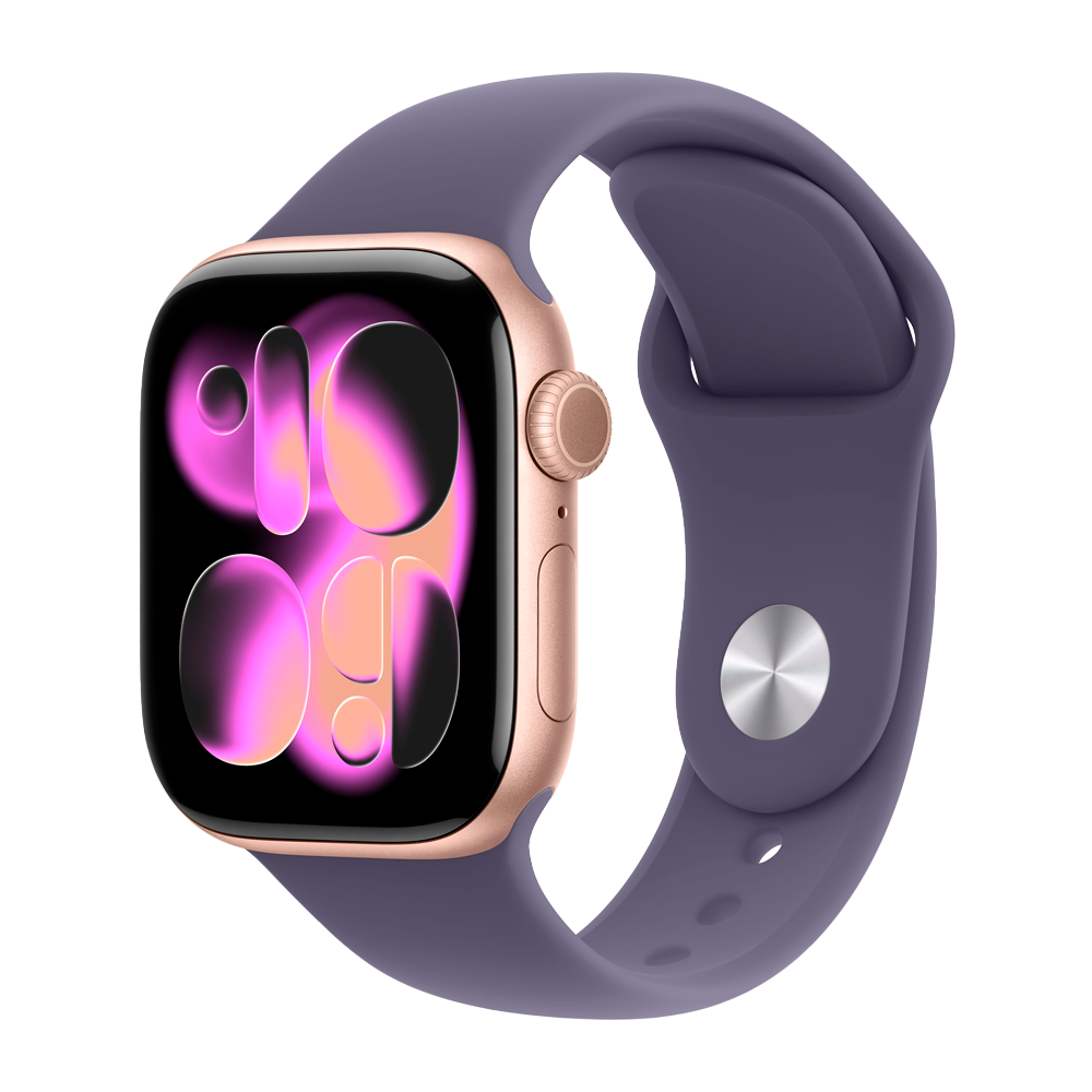 Умные часы Apple Watch Series 11 GPS, 42mm, Rose Gold Aluminium Case with Purple Fog Sport Band, M/L