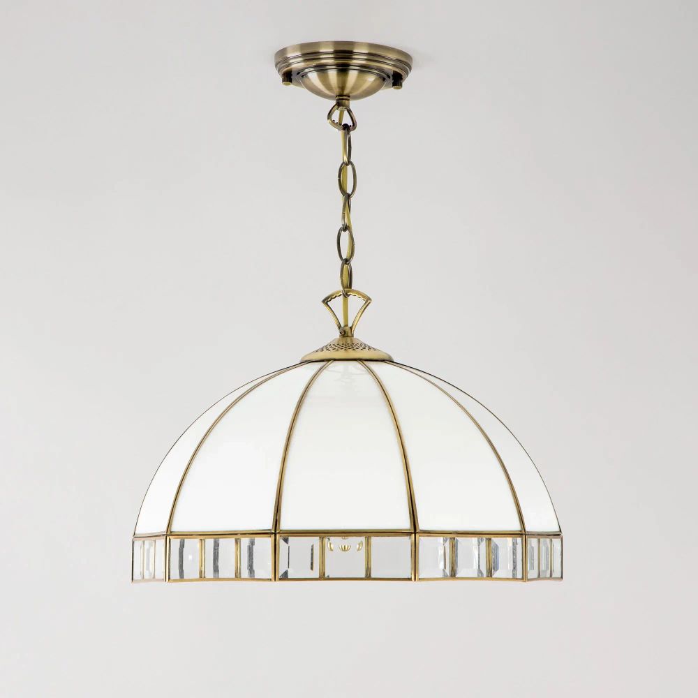 Citilux Шербург-1 CL440132 Люстра витражная подвесная Бронза