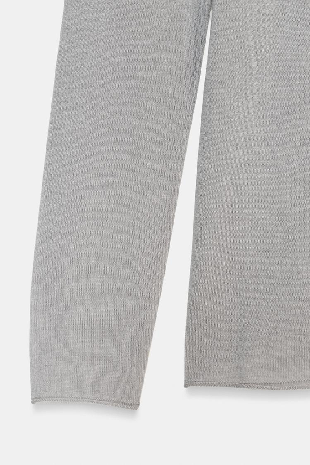 ZARA ТОНКИЙ СВИТЕР ИЗ СМЕСОВОЙ ШЕРСТИ, ЖЕМЧУЖНО-СЕРЫЙ