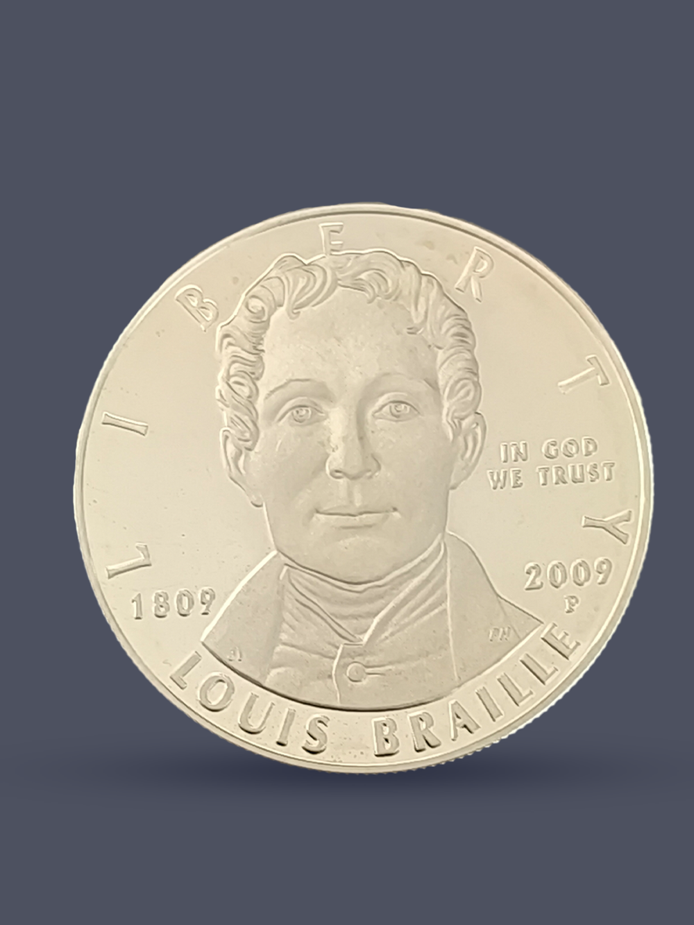 Монета 1 доллар (dollar) 2009 год "200 лет со дня рождения Луи Брайля"