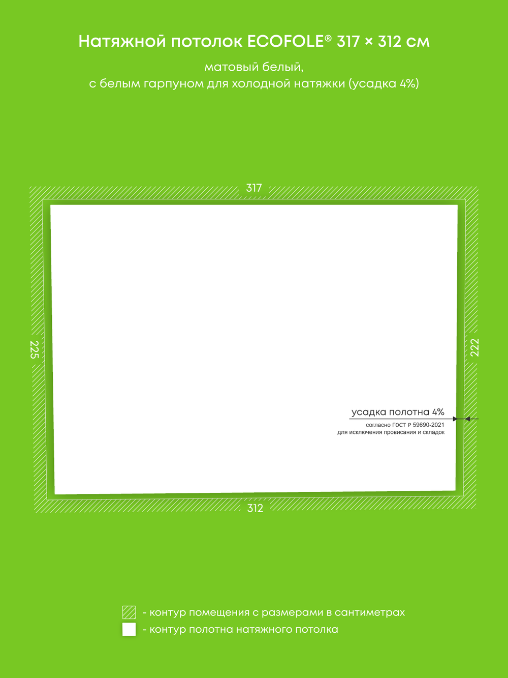 Натяжные потолки 7 м2, 2 м2, 1 м2, 6.9 м2
