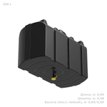 Бак для душа серии «R» 200 л  черный Полимер-Групп(990x480x690см;10кг;черный) - арт.559262.1