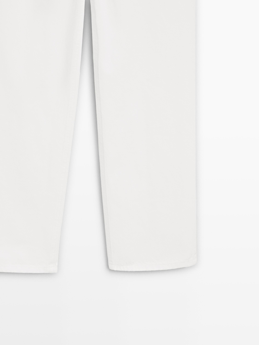 Massimo Dutti Прямые джинсы с высокой талией, экрю