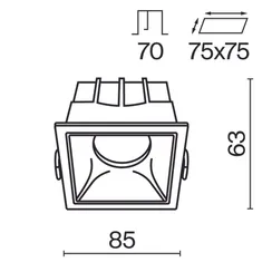 Встраиваемый светильник Альфа / Alfa LED 15 Вт 3000 К 36° Technical dl043-01-15w3k-sq-w