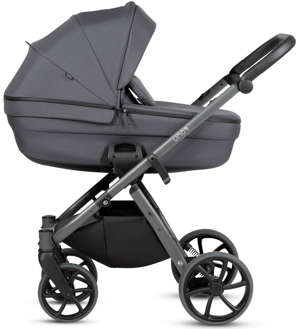 Детская коляска Tutis Uno 6 Plus Essential collection 4 в 1 с автокреслом Elo Lux EduSky Black и базой 1602169 Antracite