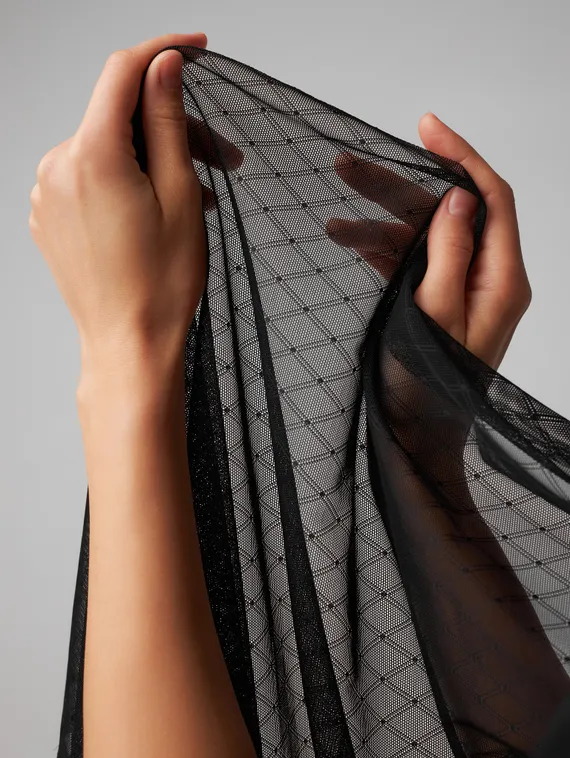 Сетка эластичная ромб оптом, черный 170