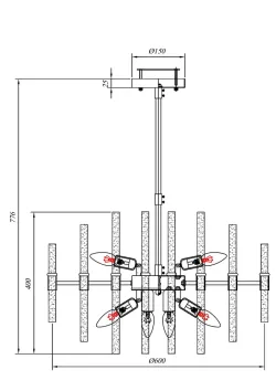 Люстра на штанге ARTE LAMP