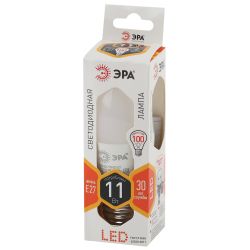 Лампа светодиодная ЭРА STD LED B35-11W-827-E27 11Вт свеча теплый белый свет Е27 | Лампы cветодиодные Свеча (B/C)