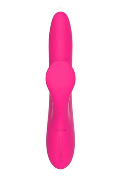 Розовый вибратор с клиторальным стимулятором Nalone Peri - 23,3 см. (Цвет: розовый)