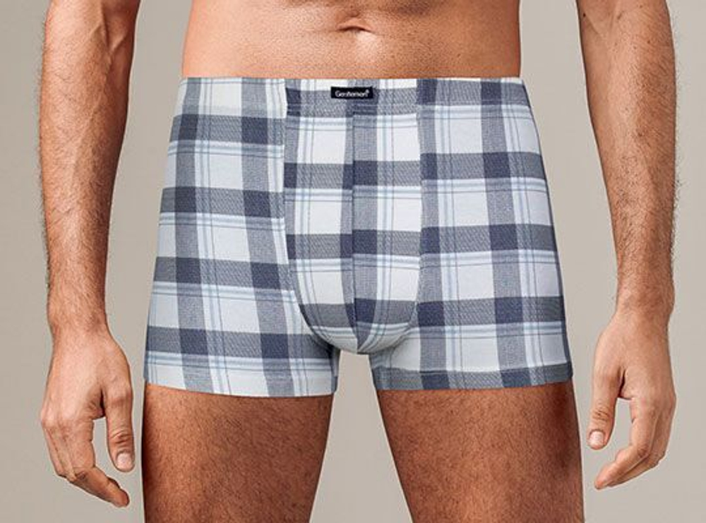 Мужские хлопковые трусы-боксеры (Размер: L) (Цвет: синий)