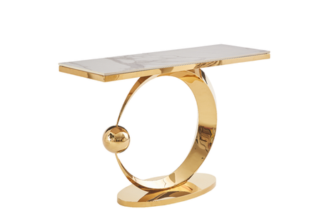 Стол-консоль Ist Casa Дрим, 120х40х78 см, белый бентли, золотой