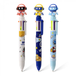 Ручка шариковая Alingar, "Космонавтик", 0,7 мм, 6 цветов, автоматическая, круглый, цветной, пластиковый корпус, карт. уп.