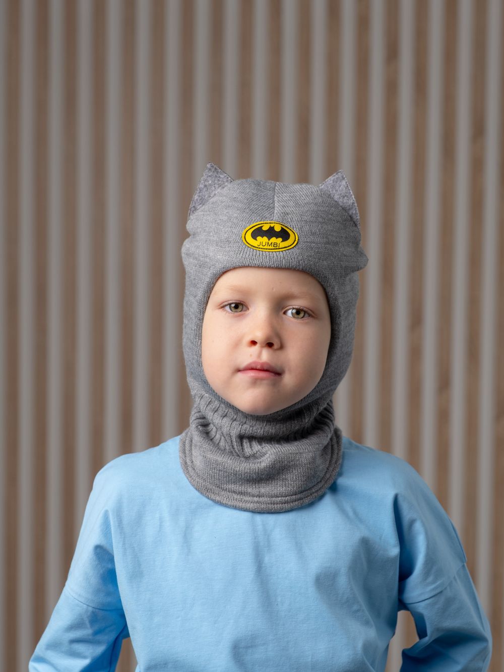 Шлем зимний вязаный (Пепельный) Бэтмен