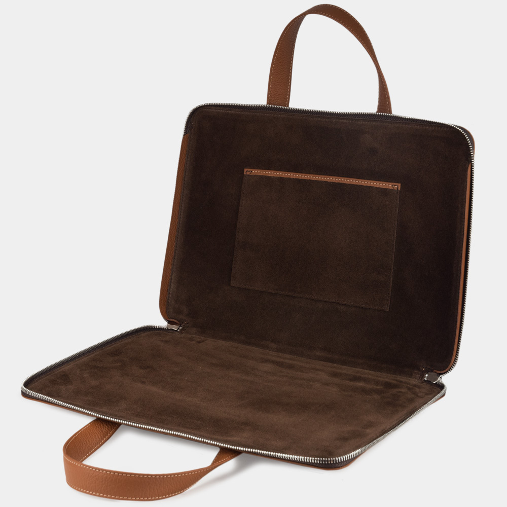 Сумка для MacBook Pro 13 - 14 с карманами из кожи теленка, цвета карамель