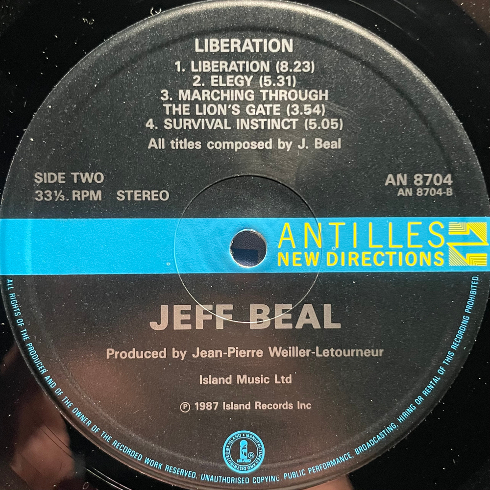 Jeff Beal ‎– Liberation (Англия 1987г.)