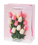 Бумажный пакет для сувенирной продукции с ламинацией, с шириной основания 17,8 cм, плотность бумаги 140 г/м2 / 17,8*22,9*9,8см арт.87933