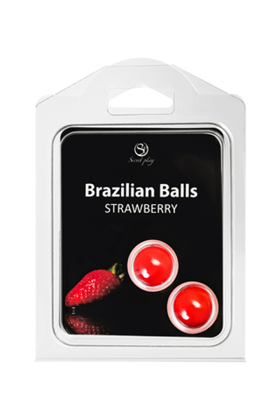 Массажное масло Secret Play Brazilian Balls клубника 2 шт