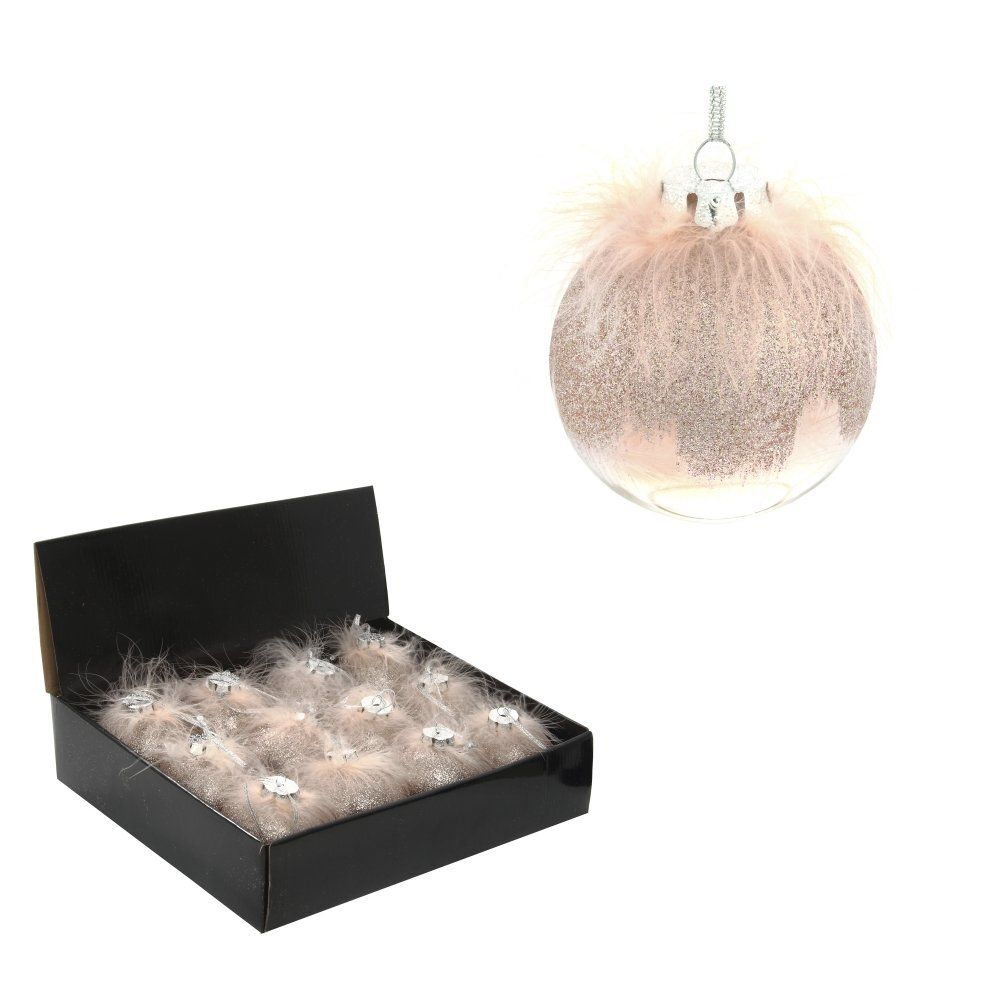 GAEM Набор из 12шт, Украшение новогоднее Шар "Перышко страуса", D8 см, L35 W27 H9 см