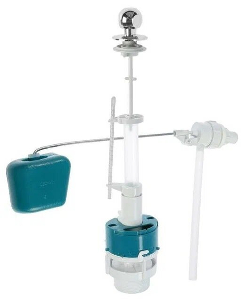 Арматура для бачка боковая подводка, ручка хром, шток, пласт Инкоэр 48719