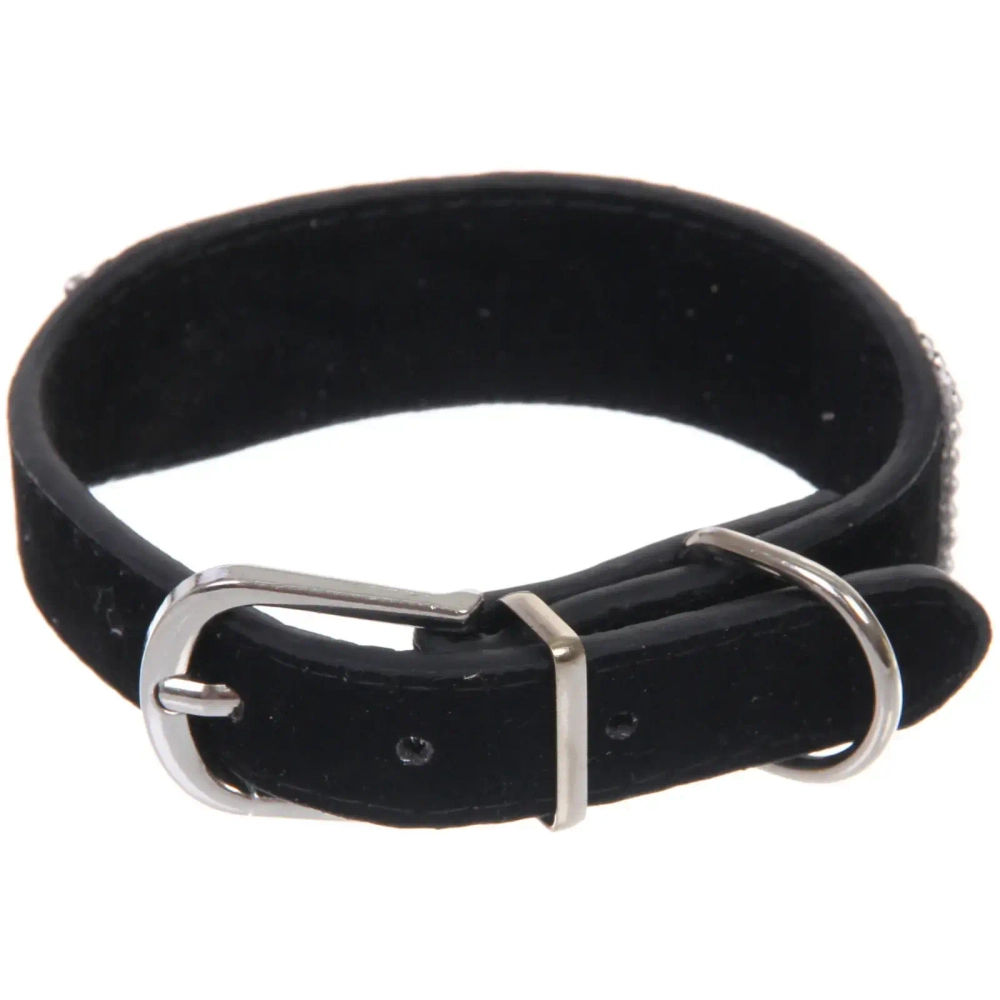 Ошейник для собак и кошек со стразами «#на стиле», цвет черный, 2см, размер XS, 20*25см (лейбл)