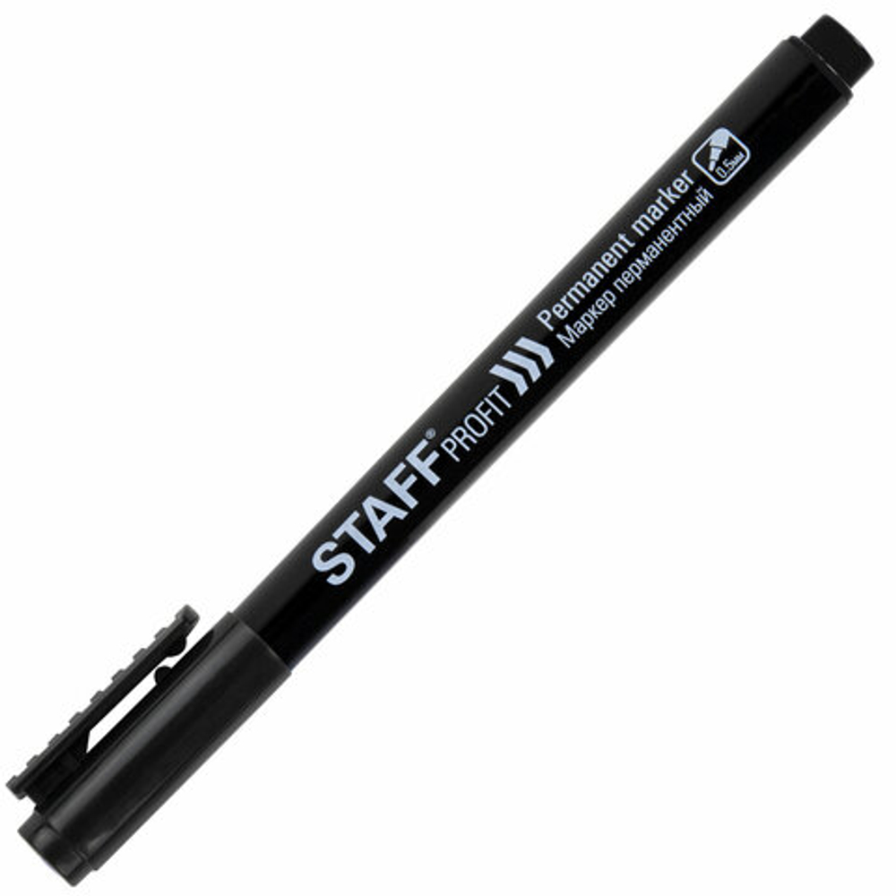 Маркер перманентный "Profit PM-105", ЧЕРНЫЙ, тонкий металлический наконечник 0,5 мм