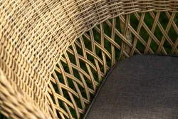 "Дольче" обеденная группа из искусственного ротанга, цвет соломенный