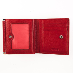 Маленький квадратный кошелёк красный женский Coscet иск.кожа CS404-108B