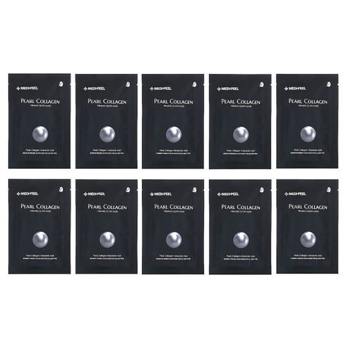Medi-Peel, Укрепляющая и сияющая маска с жемчужным коллагеном, 10 листовых масок, 25 мл (0,84 жидк. унц.)