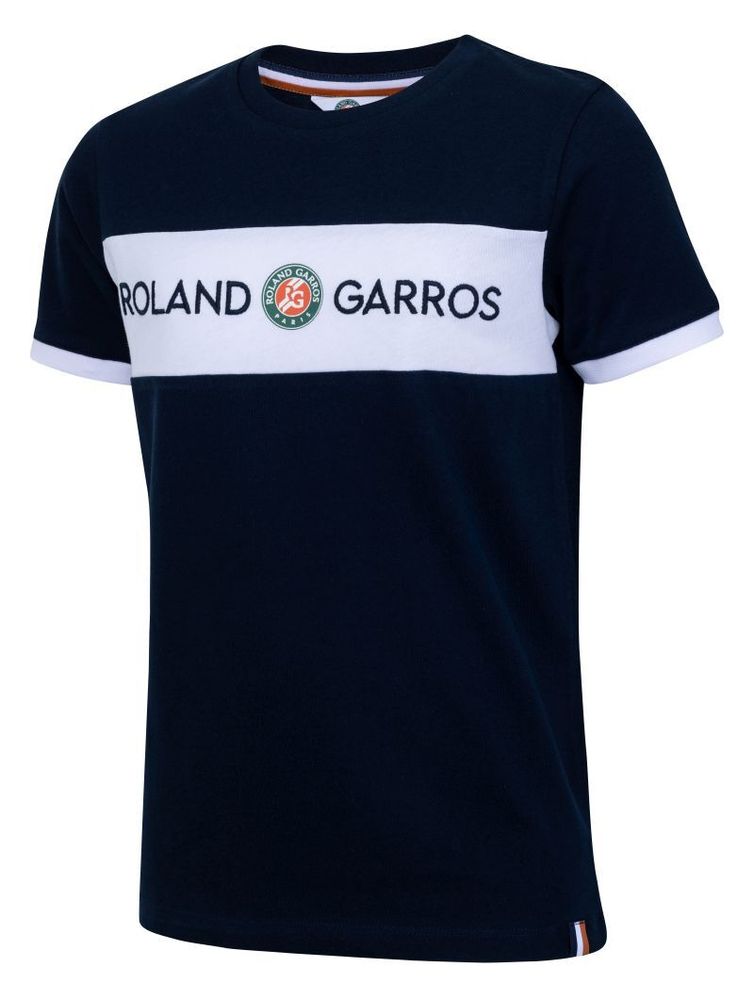 Футболка для мальчика теннисная Roland Garros Tee Shirt Colour Block - marine