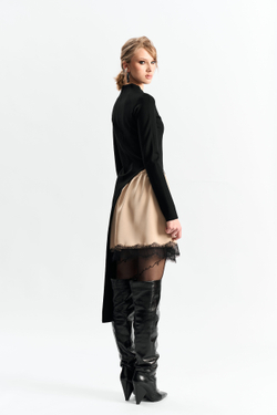 Лонгслив фигурный 1265 черный