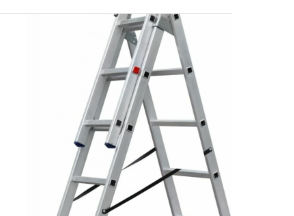 Лестница алюминиевая трёхсекционная 9 ступеней СИЛАЧ