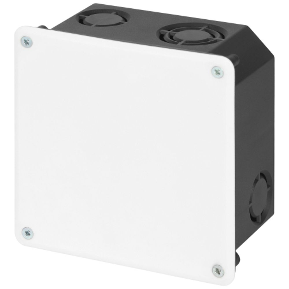 Распаячная коробка ЭРА KRT-107-107-50 скрытой установки черно-белая 107х107х50мм для твердых стен крышка IP20