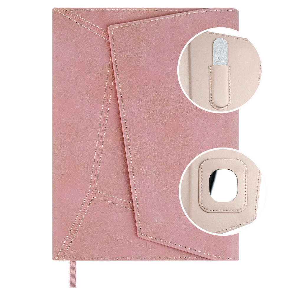 Ежедневник недатированный ESCALADA, А5, 120 л., арт. 70605/ 15 СПИЛОК ДЕЛАВЭ РОЗОВЫЙ (кожзам: 146x211 мм, твёрдый переплёт, запаянный край, материал обложки: искусственная кожа "Спилок делавэ"; способ крепления блока: ниткошвейный; вн. блок: 120 л.,