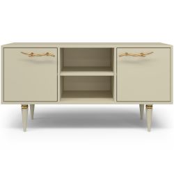 Тумба под ТВ Арт Колор matte 117см Классик Голд Серый шелк матовый