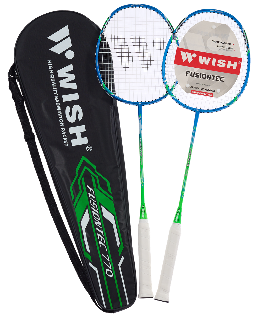 Набор для бадминтона Fusiontec 770K, 2 ракетки, синий/зеленый