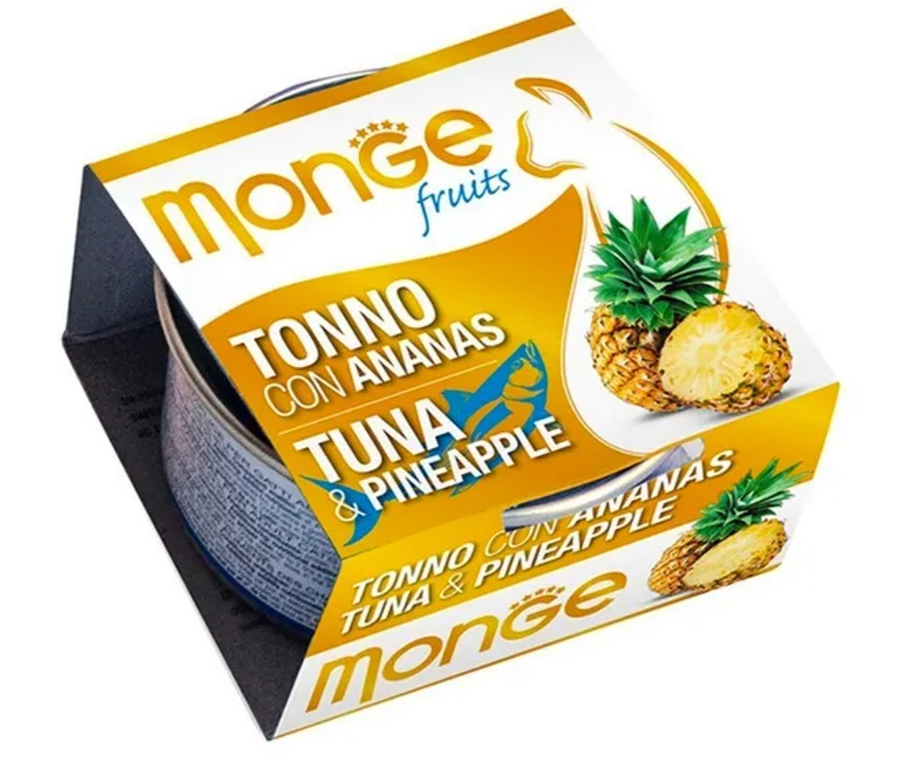 MONGE, Влажный корм для кошек, Тунец с ананасом, консервы 80 гр.