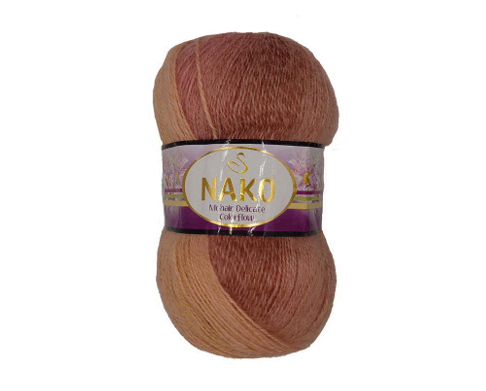 Пряжа Mohair Delicate Color Flow, 100г, 500м, 85%акрил, 10%шерсть, 5%мохер (цена за 1шт)