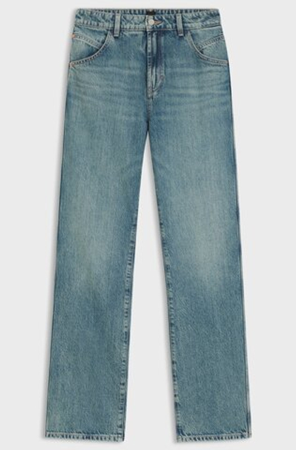 BOSS Джинсы прямого кроя из плотного денима