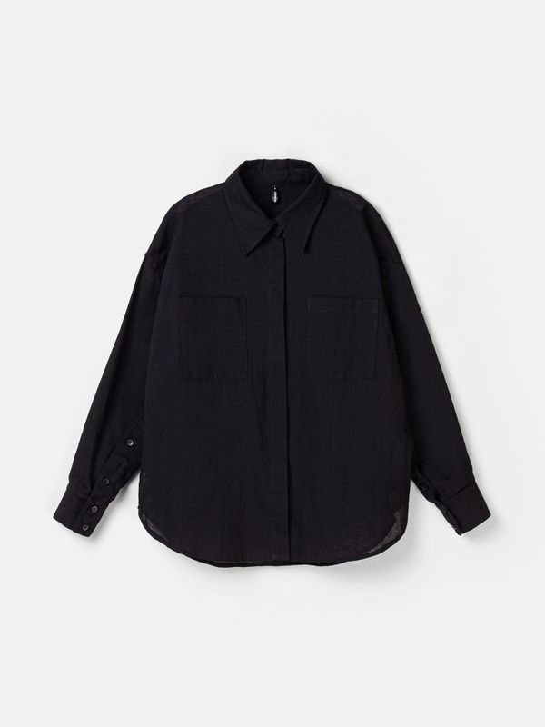 Рубашка с планками на рукавах 