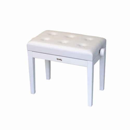 TEMPO Turris 151/MW - банкетка деревянная с регулировкой высоты, кожзам, пуговицы, цвет: белый