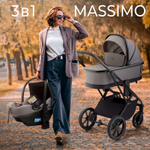 Детская коляска Sweet Baby Massimo SBL 3 в 1 Grey